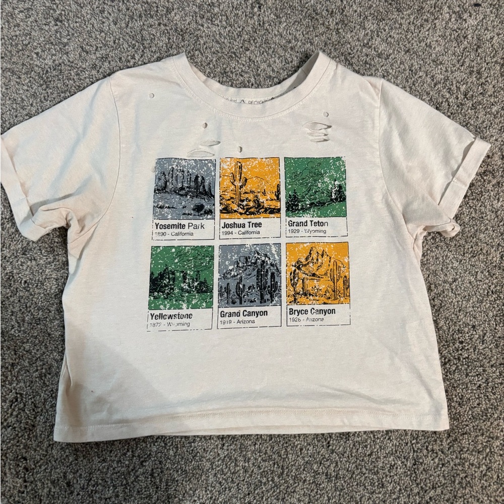 Women's Graphic Crop Top with National Park Prints